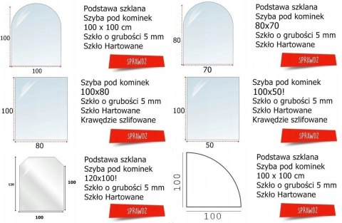 Podstawa szklana hartowana - szyba pod Piec lub Kominek 100x80 cm CZARNA Podstawa szklana hartowana - szyba pod Piec lub Kominek 100x80 cm CZARNA