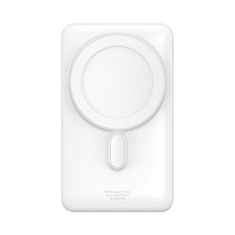 Powerbank z bezprzewodowym ładowaniem MagSafe 10000mAh 20W kabel USB-C 0.5m biały