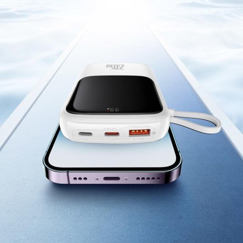 Powerbank z szybkim ładowaniem 10000mAh 20W QC-PD-SCP-FCP kabel Iphone Lightning biały