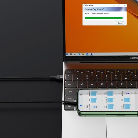 Kabel przewód 3w1 USB do USB-C / iPhone Lightning / micro USB 1.2m - czarny