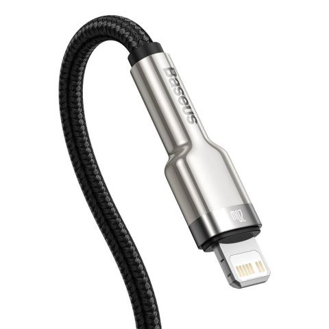 Przewód kabel iPhone USB-C - Lightning Cafule Metal Data Power Delivery 20W 1m - czarny