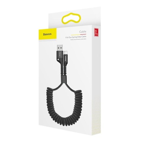 Kabel przewód do Iphone sprężynowy USB - Lightning Fish Eye 1m czarny Kabel przewód do Iphone sprężynowy USB - Lightning Fish Eye 1m czarny