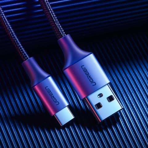 Kabel przewód w oplocie USB - USB-C Quick Charge 3.0 3A 0.5m szary