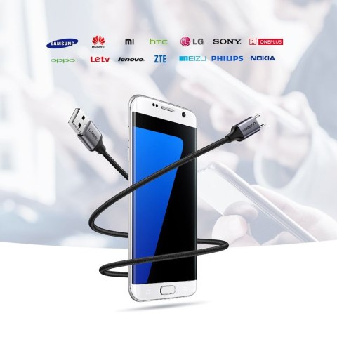 Kabel przewód USB - micro USB 1m szary