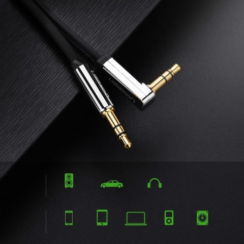 Płaski kabel przewód audio AUX 3.5mm mini jack 3m srebrny