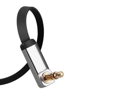 Płaski kabel przewód audio AUX 3.5mm mini jack 3m srebrny