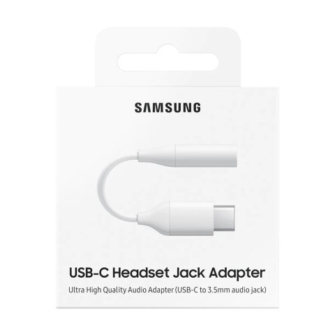 Adapter przejściówka słuchawek 3,5 mm mini jack żeński - USB-C męski biały Adapter przejściówka słuchawek 3,5 mm mini jack żeński - USB-C męski biały