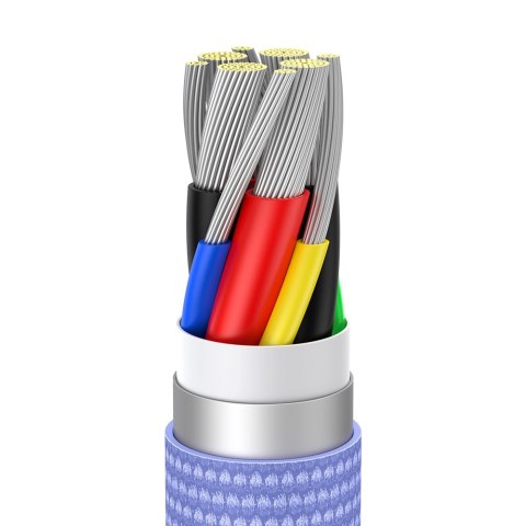 Kabel przewód do szybkiego ładowania i transferu danych USB - USB-C 100W 1.2m fioletowy