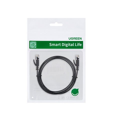 Płaski kabel sieciowy patchcord LAN RJ45 Ethernet Cat. 6 5m czarny