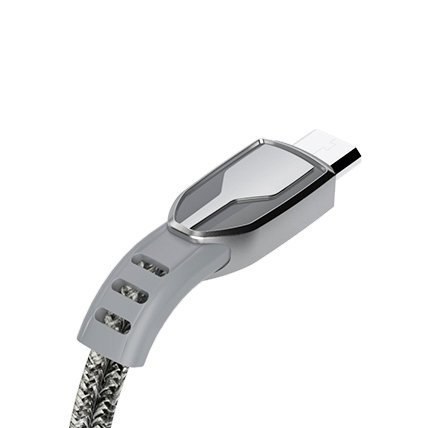 Wytrzymały przewód kabel pleciony USB - micro USB 5A 1m szary Wytrzymały przewód kabel pleciony USB - micro USB 5A 1m szary