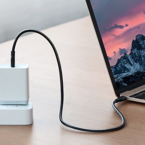 Kabel przewód USB-C do ładowania i transferu danych 3A 0.5m czarny