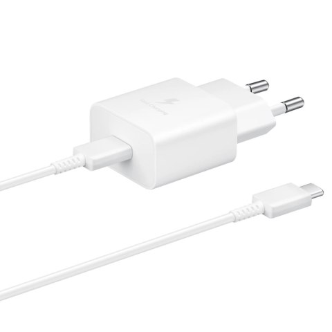 Ładowarka sieciowa USB-C 15W PD AFC + kabel USB-C biały Ładowarka sieciowa USB-C 15W PD AFC + kabel USB-C biały