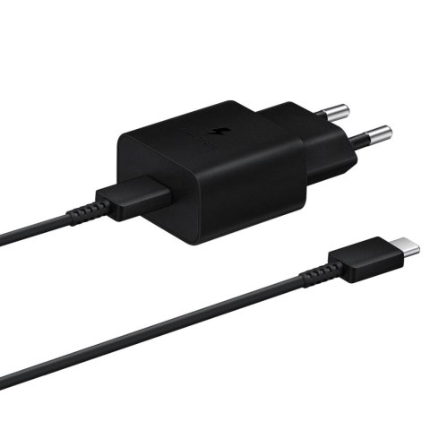 Ładowarka sieciowa USB-C 15W PD AFC + kabel USB-C czarny Ładowarka sieciowa USB-C 15W PD AFC + kabel USB-C czarny