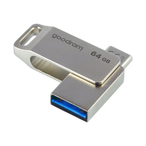 Pendrive 64GB dwa złącza USB 3.2 + USB-C OTG ODA3 srebrny Pendrive 64GB dwa złącza USB 3.2 + USB-C OTG ODA3 srebrny