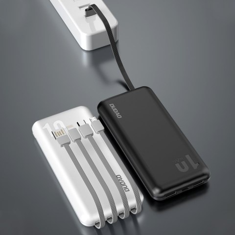 Powerbank K6Pro 10000mAh uniwersalny z kablem USB USB-C microUSB Lightning biały Powerbank K6Pro 10000mAh uniwersalny z kablem USB USB-C microUSB Lightning biały