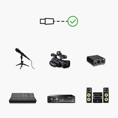 Przedłużacz kabla przewodu audio do mikrofonu XLR 2m czarny