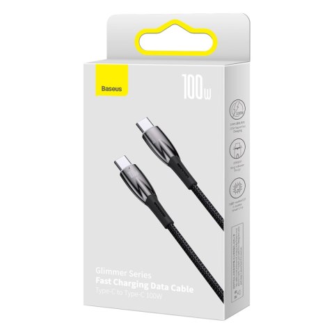 Wytrzymały elastyczny kabel do szybkiego ładowania USB-C 100W 1m czarny