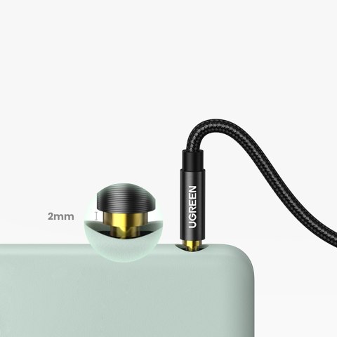 Kabel przewód kątowy audio 2x mini jack 3.5mm 0.5m niebieski