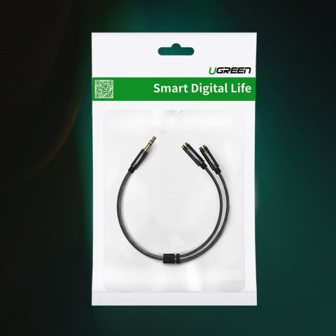 Kabel rozdzielacz audio minijack 3.5 mm - 2x minijack 3.5mm 21cm czarny Kabel rozdzielacz audio minijack 3.5 mm - 2x minijack 3.5mm 21cm czarny