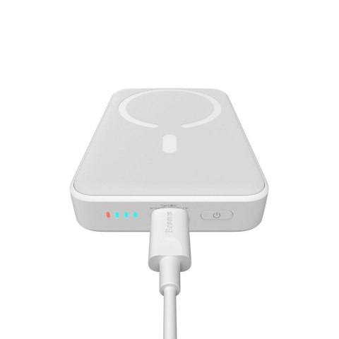 Mini powerbank 10000mAh z ładowaniem indukcyjnym MagSafe PD 20W biały