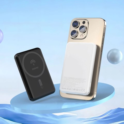 Powerbank 5000mAh magnetyczny z ładowarką indukcyjną MagSafe biały Powerbank 5000mAh magnetyczny z ładowarką indukcyjną MagSafe biały