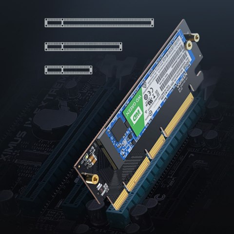 Karta rozszerzeń adapter PCIe 4.0 x16 do M.2 NVMe M-Key czarna