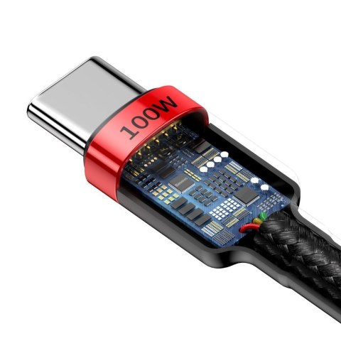 Nylonowy mocny kabel przewód USB-C PD 100W 20V 5A 2m czarny