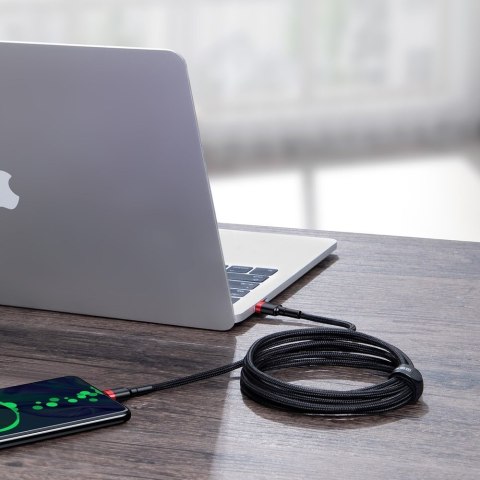 Nylonowy mocny kabel przewód USB-C PD 100W 20V 5A 2m czarny
