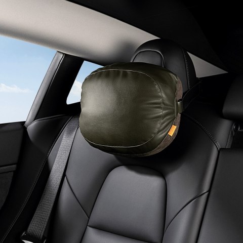 Poduszka na zagłówek samochodowy z 2 materiałami ComfortRide Series ciemnozielona Poduszka na zagłówek samochodowy z 2 materiałami ComfortRide Series ciemnozielona
