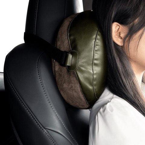 Poduszka na zagłówek samochodowy z 2 materiałami ComfortRide Series ciemnozielona Poduszka na zagłówek samochodowy z 2 materiałami ComfortRide Series ciemnozielona