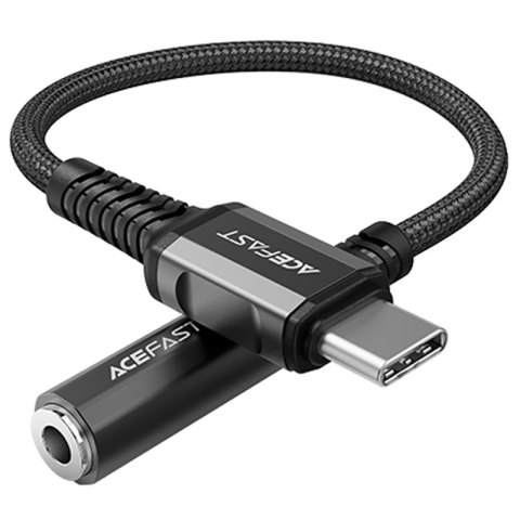 Przejściówka adapter do słuchawek audio AUX USB-C na 3.5mm mini jack 18cm czarny Przejściówka adapter do słuchawek audio AUX USB-C na 3.5mm mini jack 18cm czarny