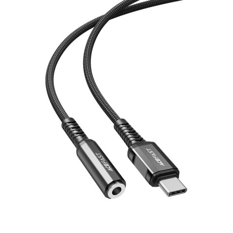 Przejściówka adapter do słuchawek audio AUX USB-C na 3.5mm mini jack 18cm czarny Przejściówka adapter do słuchawek audio AUX USB-C na 3.5mm mini jack 18cm czarny