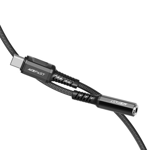 Przejściówka adapter do słuchawek audio AUX USB-C na 3.5mm mini jack 18cm czarny Przejściówka adapter do słuchawek audio AUX USB-C na 3.5mm mini jack 18cm czarny