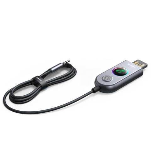 Samochodowy bezprzewodowy odbiornik nadajnik Audio USB AUX JR-CB6 szary Samochodowy bezprzewodowy odbiornik nadajnik Audio USB AUX JR-CB6 szary
