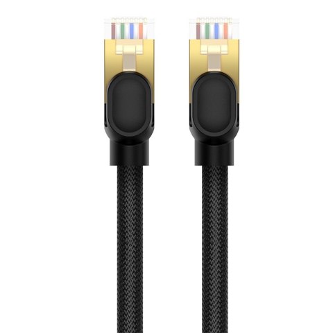 Szybki kabel przewód sieciowy LAN Ethernet RJ-45 cat.8 40Gbps okrągły 1.5m czarny