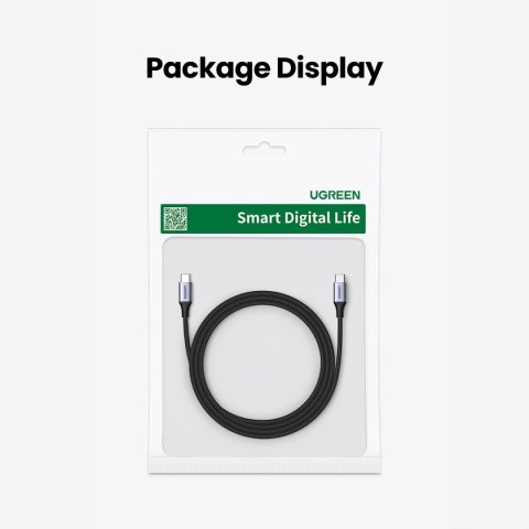 Kabel przewód USB-C PD w oplocie 240W 5A 480Mb/s 1m czarno szary