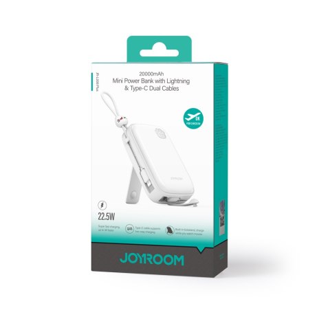 Powerbank Cutie Series 22.5W 20000mAh ze stojakiem USB-A USB-C iPhone biały Powerbank Cutie Series 22.5W 20000mAh ze stojakiem USB-A USB-C iPhone biały
