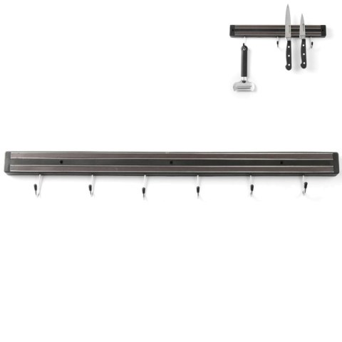 Listwa magnetyczna na noże z haczykami dł. 600 mm - Hendi 820407 Listwa magnetyczna na noże z haczykami dł. 600 mm - Hendi 820407