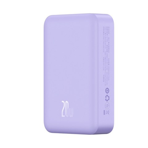 Powerbank Magnetic Mini 20000 mAh 20W + kabel USB-C fioletowy