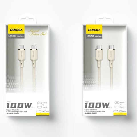 Kabel przewód wzmacniany SR USB-C - USB-C 100W 2m beżowy Kabel przewód wzmacniany SR USB-C - USB-C 100W 2m beżowy