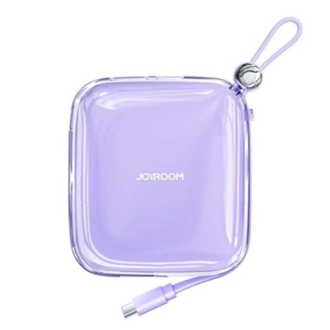 Powerbank 10000mAh JR-L005 z kablem do iPhone Lightning i portem USB-A fioletowy Powerbank 10000mAh JR-L005 z kablem do iPhone Lightning i portem USB-A fioletowy