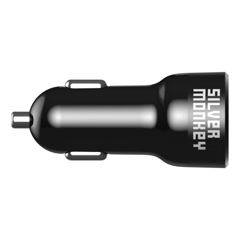 Ładowarka samochodowa 1xUSB-C 1xUSB-A 45W PD QC czarna Ładowarka samochodowa 1xUSB-C 1xUSB-A 45W PD QC czarna