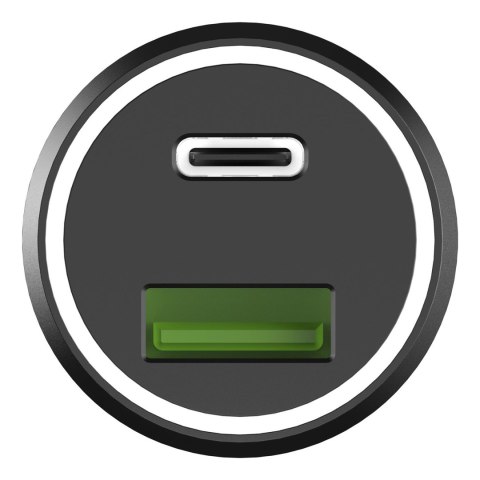 Ładowarka samochodowa 1xUSB-C 1xUSB-A 45W PD QC czarna Ładowarka samochodowa 1xUSB-C 1xUSB-A 45W PD QC czarna