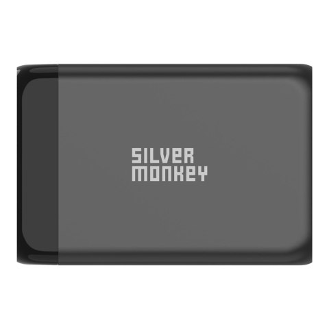 Ładowarka sieciowa GaN 130W z kablem zasilającym 3xUSB-C PD USB-A QC 3.0 czarna Ładowarka sieciowa GaN 130W z kablem zasilającym 3xUSB-C PD USB-A QC 3.0 czarna