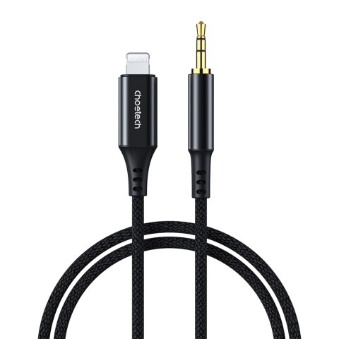 Kabel przewód audio AUX iPhone Lighting - mini jack 3.5mm 1 m - czarny Kabel przewód audio AUX iPhone Lighting - mini jack 3.5mm 1 m - czarny