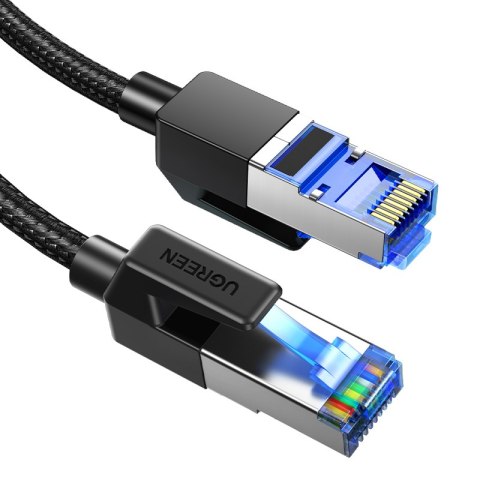 Kabel sieciowy patchcord Ethernet RJ45 Cat8 miedziany rdzeń 1.5m - czarny