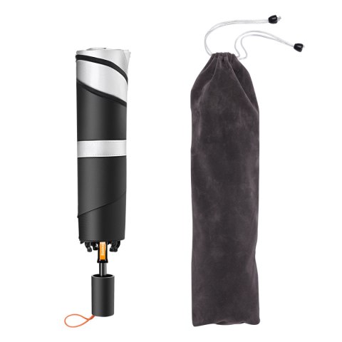 Osłona parasolka przeciwsłoneczna do samochodu na przednią szybę CoolRide 131x69cm - czarna