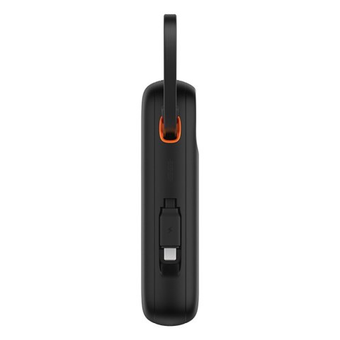 Power bank 10000mAh QPow 2 30W z wbudowanymi kablami USB-C - czarny