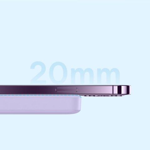 Powerbank magnetyczny indukcyjny 10000mAh 20W + kabel USB-C - fioletowy