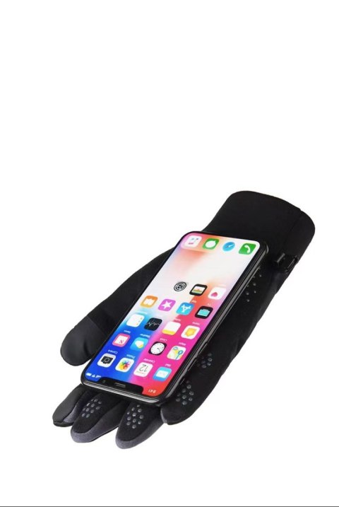 Rękawiczki dotykowe do telefonu sportowe wiatroszczelne męskie szare Rękawiczki dotykowe do telefonu sportowe wiatroszczelne męskie szare
